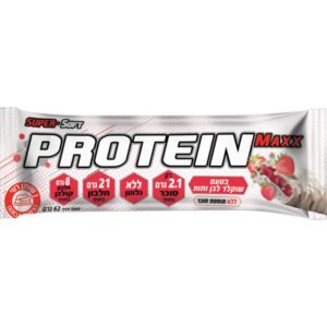 ‏חטיף חלבון שוקולד לבן תות פרוטאין מקס